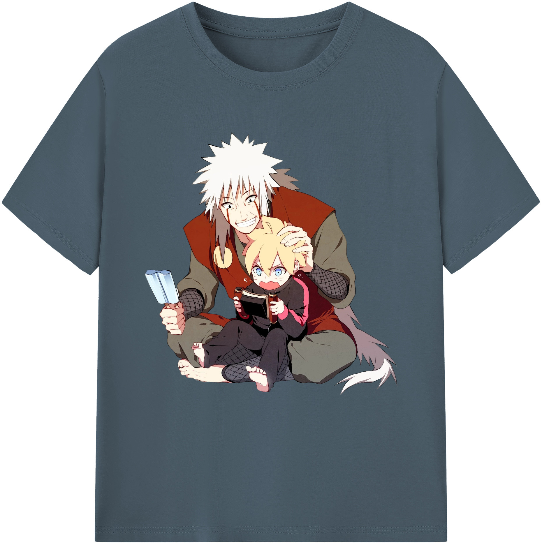（画像用） NARUTO -ナルト- 自来也（じらいや） Jiraiya 綿100％半袖Tシャツ（フロントプリント）